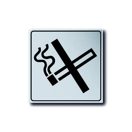 Plaquette plexiglas classique argent - Défense de fumer