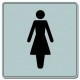 Plaquette plexiglas classique argent - Toilettes femmes