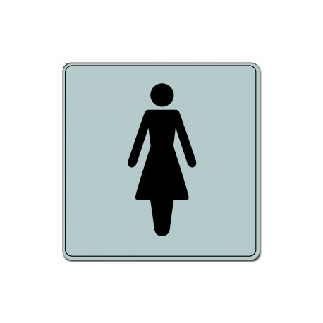 Plaquette plexiglas classique argent - Toilettes femmes