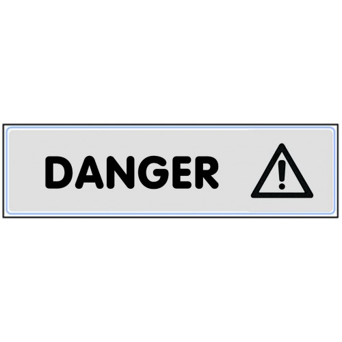 Plaquette Plexiglas Classique Argent - Danger