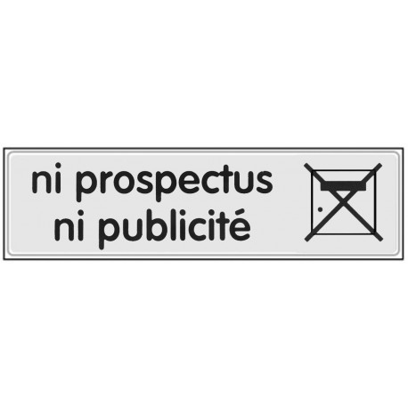 Plaquette plexiglas classique argent - Ni prospectus ni publicité 