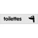 Plaquette plexiglas classique argent - Toilettes