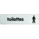 Plaquette plexiglas classique argent - Toilettes hommes