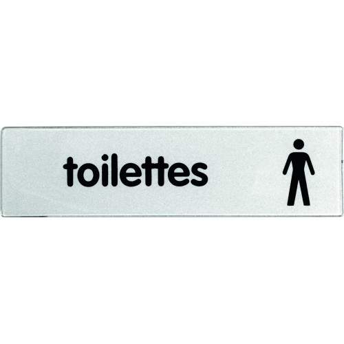 Plaquette plexiglas classique argent - Toilettes hommes