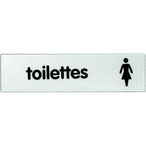 Plaquette plexiglas classique argent - Toilettes dames