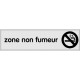 Plaquette plexiglas classique argent - Zone non fumeur
